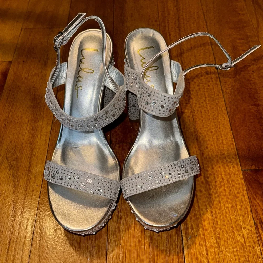 Lulus Rhinestone Platform Heels - Picture 3 of 6